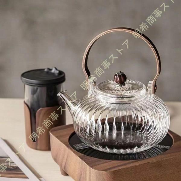 耐熱ガラス クリア ティーポット 花柄 ガラス耐熱ガラス 茶こし付き 耐熱 紅茶 日本茶 中国茶 ガラス急須 ガラスポット かわいい 冷水筒 耐冷 ホット コーヒー