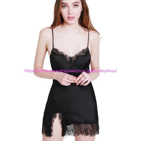 レディース セクシーランジェリー レースワンピース ドレス ネグリジェ ベビードール 背中出し ナイトウエア キャミソール ルームウェア シルクパジャマ 下着 Kisumupoly Ac Ke