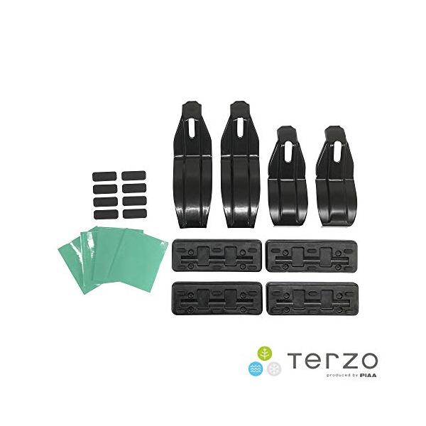 Terzo テルッツォ (by PIAA) ルーフキャリア ベースキャリア 車種別取付ホルダーセット 4個入 ブラック  マツダ MAZDA 3ファストバック 