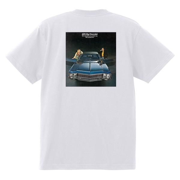 アドバタイジング シボレー インパラ 1970Ｔシャツ 白 アメ車 ローライダー 広告 アドバタイズメント カプリス ベルエア 3499 黒地に変更可