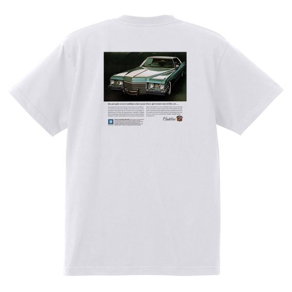 アドバタイジング キャデラックＴシャツ ( 白 / 黒 )1972 フリートウッドブロアム デビルクーペ エルドラド 4017