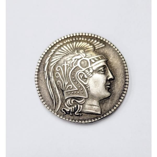 ギリシャ　フクロウ レプリカコイン アテナ神 梟 フクロウ 古代ギリシャ 165BC 銀貨 硬貨