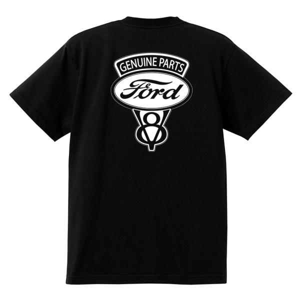 V8 フォード Ｔシャツ H37 黒 綿100% マスタング f100 f150 ホットロッド サンダーバード  ギャラクシー モントレー クーガー