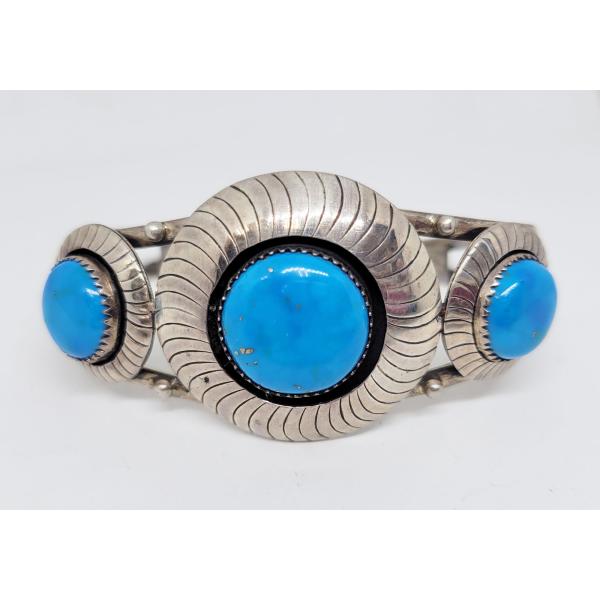3連 ターコイズ バングル 13 シルバー ネイティブアメリカン アメカジ