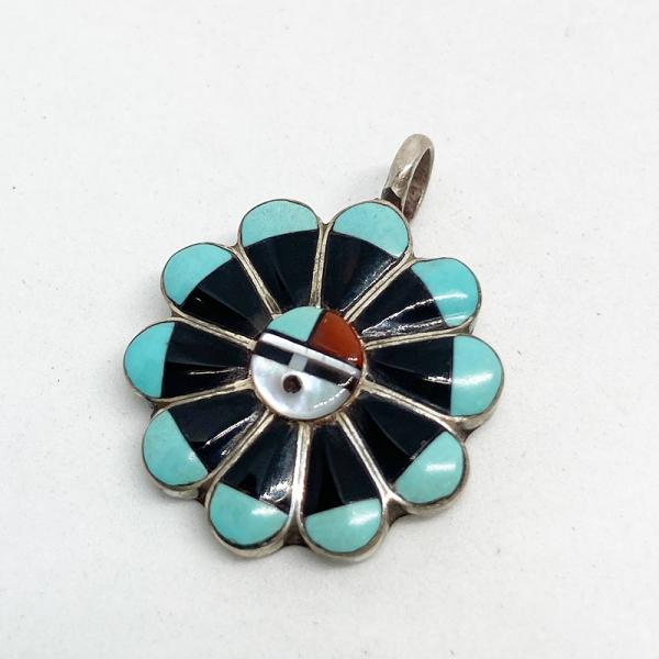 ZUNI 可愛い ターコイズサンフェイストップ インディアン ズニ