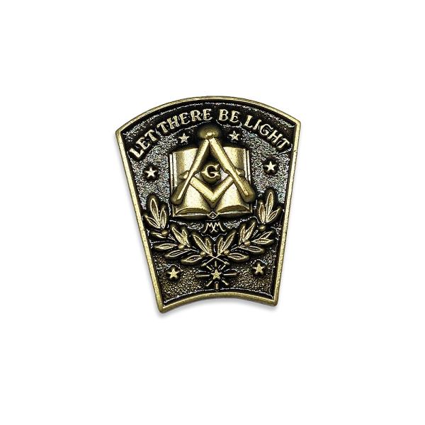 フリーメイソン Gマーク ピンバッチ コンパス 定規 シンボル 要石 盾形