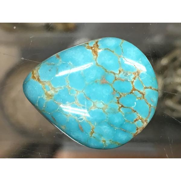 下取可 ナンバーエイト８ ターコイズ カボション 29ct (#8-71) ルース バングル リング ペンダント コンチョ バックルの加工などに！ ナンバーエイト8 ターコイズ カボション 19.5ct (#8-44) ルース