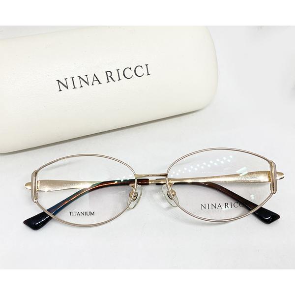 NINA RICCI ニナリッチ 眼鏡フレーム NR26695-WG マットホワイトゴールド / ブラウン 52□15-135  チタン製 オーバル 日本製