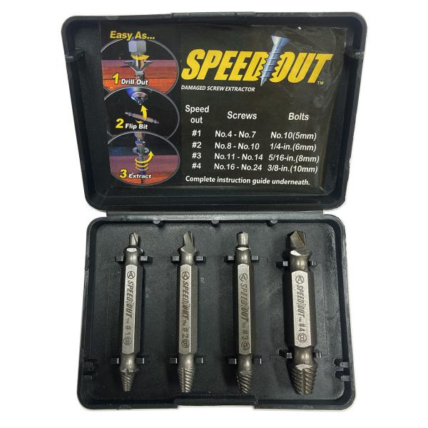 なめたネジ 潰れたネジに スピードアウト 4本セット ネジ外し ドライバー ボルト抜取り 逆タップ 折れた スクリューエキストラクター