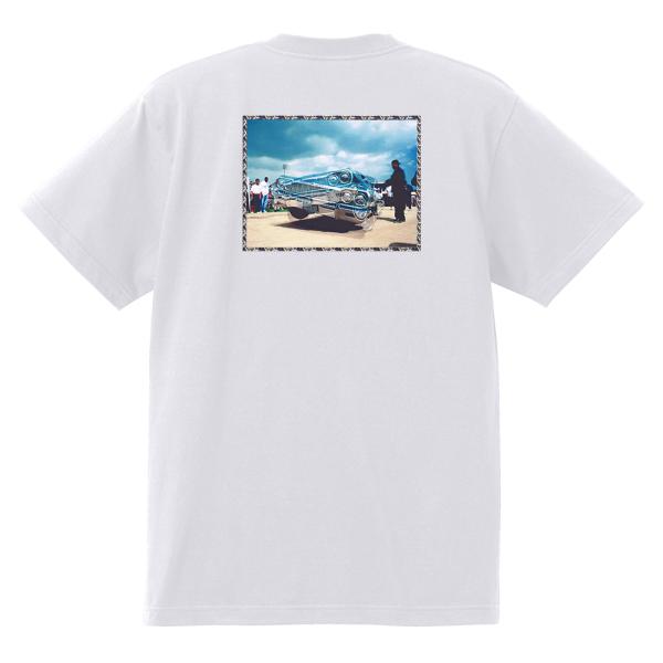 64インパラ ローライダー Ｔシャツ 白　チカーノ アメ車 ハイドロ  黒地へ変更可能