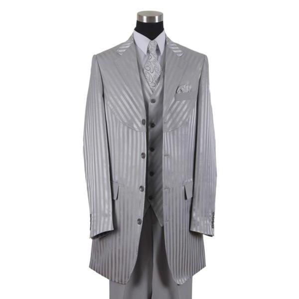 2915) ZOOT SUITS ズートスーツ シルバー ライトグレー 40L 34W 新品