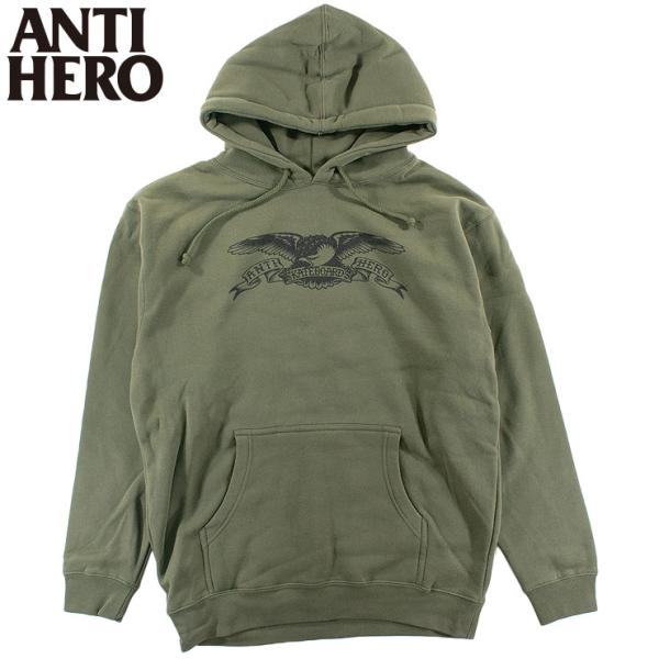 ANTIHERO アンタイヒーロー メンズ パーカー フリース ロゴ 裏起毛 スケーター 男女兼用 スウェット イーグル BASIC EAGLE HOOD