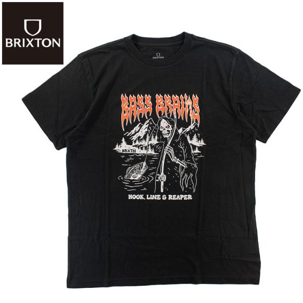 BRIXTON メンズ Tシャツ ブリクストン 半袖Tシャツ スケートボードブランド プリント BASS BRAINS REAPER SHORT SLEEVE