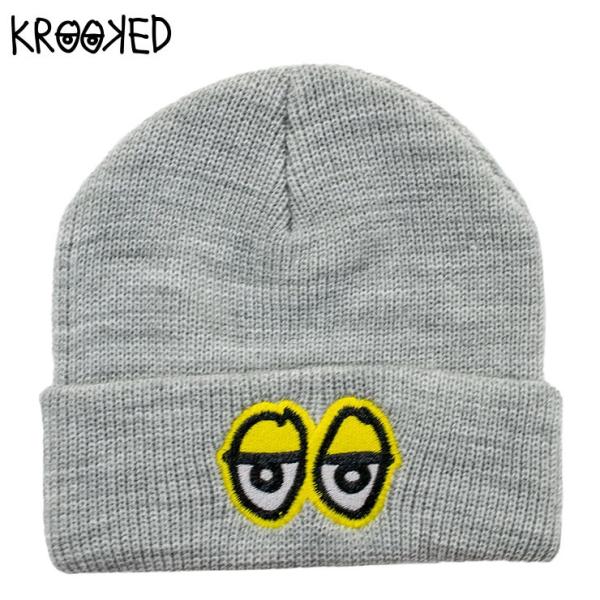 クルキッド KROOKED ニットキャップ 帽子 BEANIE スケートボードブランド ビーニー EYES EMB