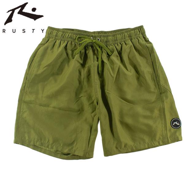 ラスティー サーフトランクス 水着 メンズ 無地 インナーメッシュ付き サーフパンツ ゴムパン 海水パンツ RUSTY 915404