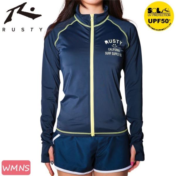 ラスティー レディース ラッシュガード ジップアップ フード無し Upf50 紫外線対策 Rusty Rusty Nvy Days Store 通販 Yahoo ショッピング
