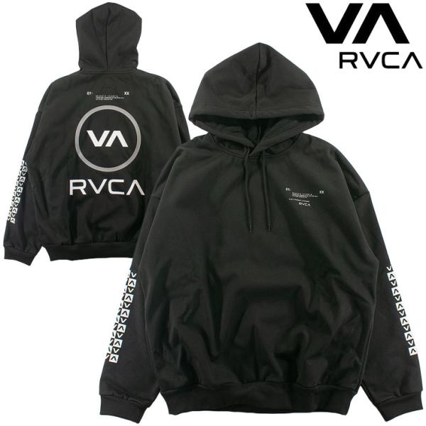 RVCA ルーカ　プルオーバーパーカー　裏起毛　デカロゴ　メンズLサイズ RVCA（ルーカ） メンズパーカー スウェット クルー 長袖 ロゴ 裏起毛