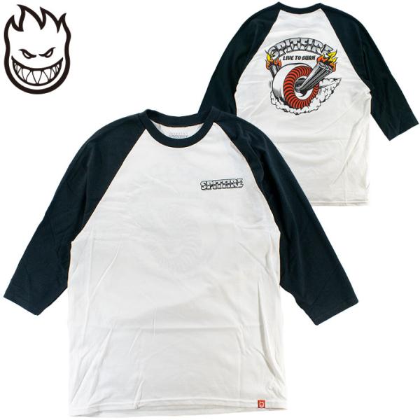 スピットファイア 7分袖 ラグラン スケーターファッション ティーシャツ メンズ Tシャツ ロゴ SPITFIRE BURNOUT 3/4 RAGLAN TEE