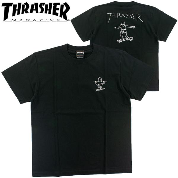 メンズ スラッシャー Tシャツ ルーズフィット SK8 マークゴンザレス バックプリント ストリート THRASHER TH91602