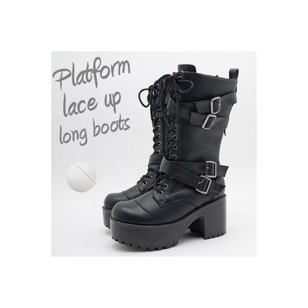 送料無料 S ３l 即納 編みあげクロスベルト付きロング丈ブーツ レースアップ太めヒール厚底ブーツ カジュアルロックブーツ 大人可愛いゴスロリコスプレ ブーツ Buyee 日本代购平台 产品购物网站大全 Buyee一站式代购 Bot Online