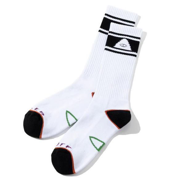 POLER ポーラー CYCLOPS SKATE SOCKS WHITE/BLACK サイクロプススケートソックス ホワイトブラック クルーソックス