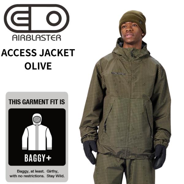 AIRBLASTER エアブラスター ACCESS JACKET OLIVE GRID アクセスジャケット メンズ スノーボードウェア ジャケット スノボウェア スノージャケット 26-27