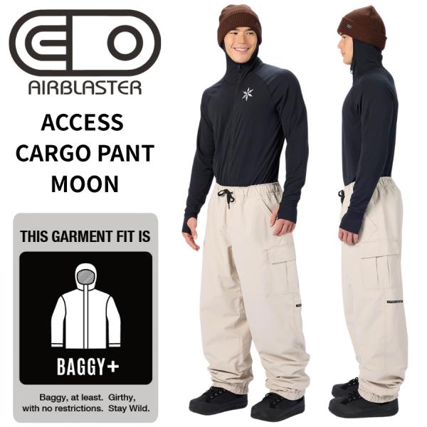 AIRBLASTER ACCESS CARGO PANT MOON メンズ スノーボードウェア パンツ スノボウェア カーゴパンツ バギーパンツ ルーズフィット 耐水圧10000mm 26-27
