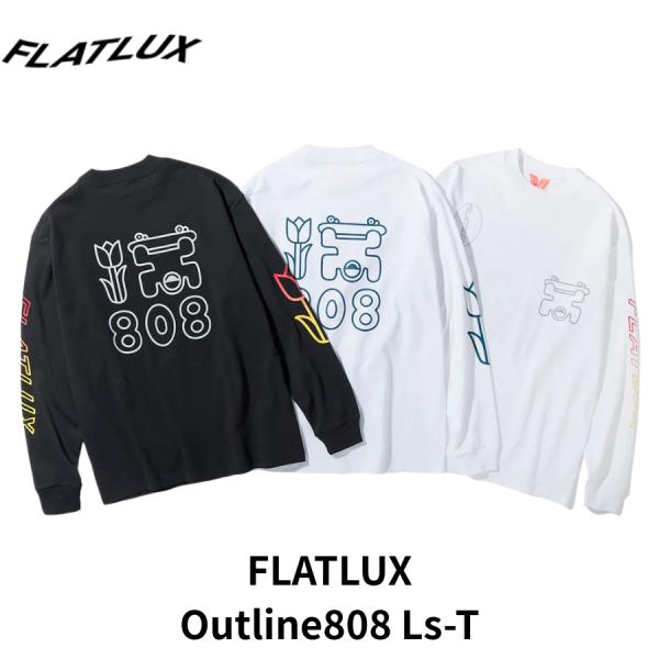 FLATLUX フラットラックス Outline808 Ls-T GUCHON グラフィック 長袖Tシャツ USコットン メンズ レディース