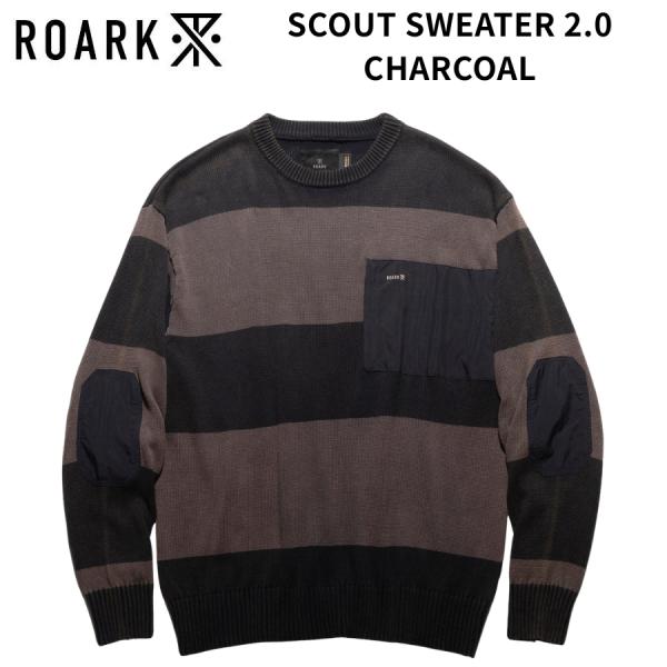 ROARK セーター SCOUT SWEATER 2.0 CHARCOAL ロアーク ボーダー柄
