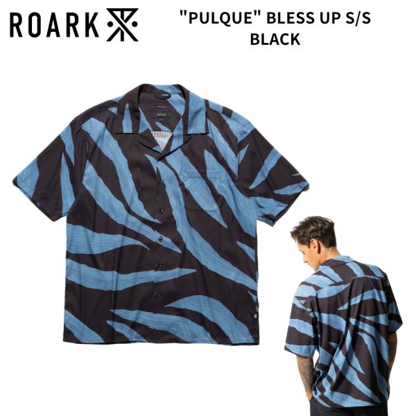 ROARK PULQUE BLESS UP S/S ロアーク 半袖シャツ メンズ 開襟 オープンカラー 速乾 ストレッチ TACTEL RWJ1224-BLK