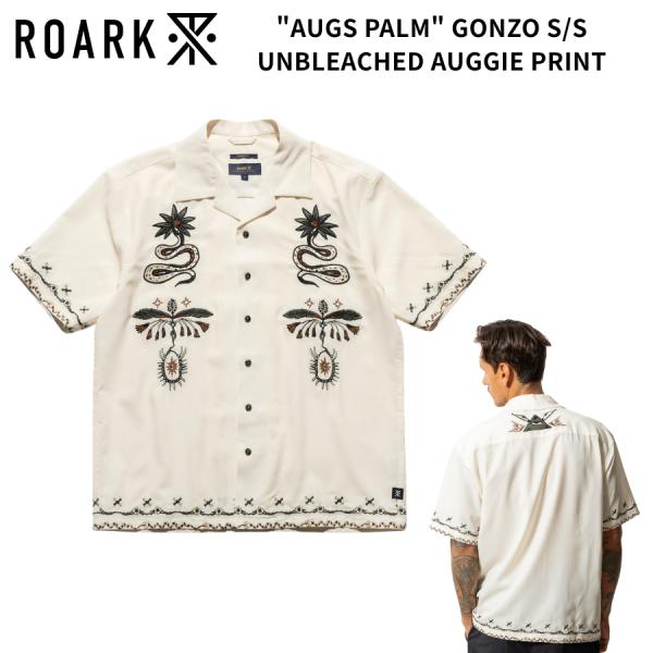 ROARK AUGS PALM GONZO S/S ロアーク 半袖シャツ 開襟シャツ オープンカラー 吸水速乾 イージーケア RWJ1221-UBL