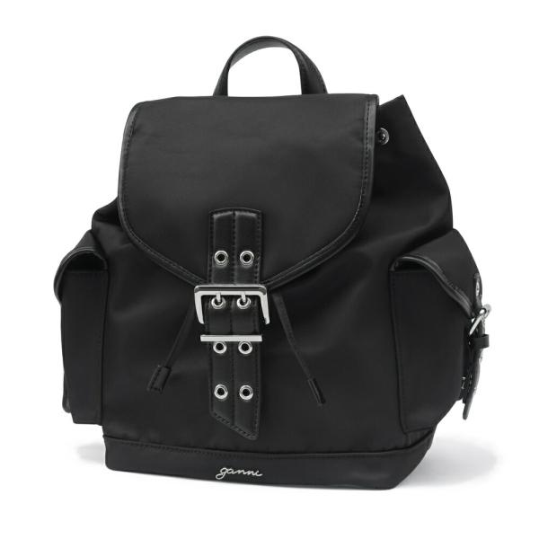 GANNI ガニー ブラックスモールナイロンバックパック バッキー
