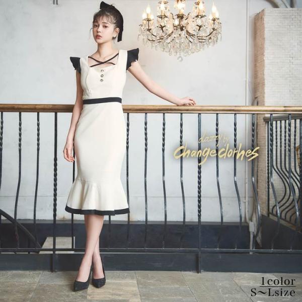 販売販売中 膝丈 ライン マーメイド ドレス ドレス デコルテ タイト クロス キャバ 送料無料 Clothes Change Viviモデル愛花着用 Ecr1b 公式ストア限定 Diverssa Org