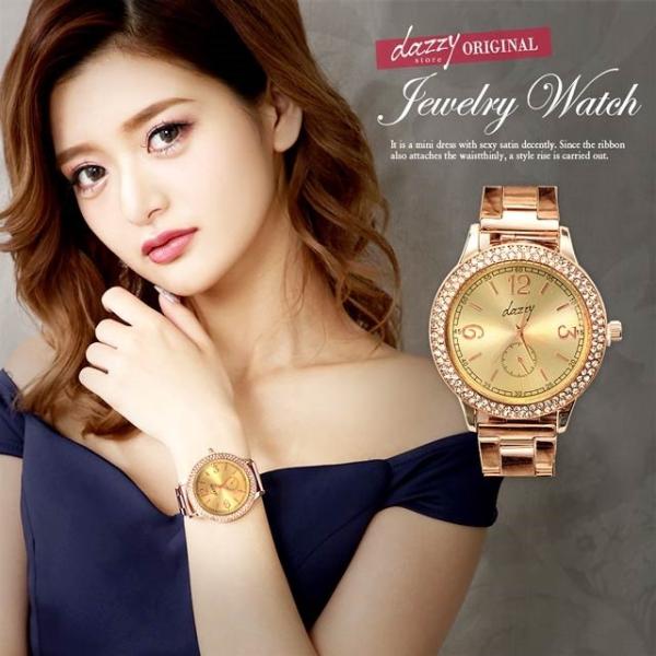 時計 レディース ブランド 腕時計 ビジュー ピンクゴールドメタルバンドウォッチ ピンク ゴールド アクセサリー Goods Dazzystore Buyee 日本代购平台 产品购物网站大全 Buyee一站式代购 Bot Online