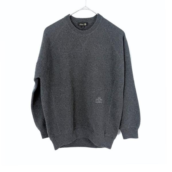 ドゥロワー Drawer スウェット風ニット ロゴ刺しゅう カシミヤ混