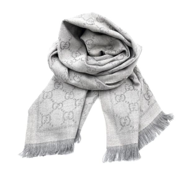 グッチ GUCCI ストール GGロゴ ウール タグ付き ダブルフェイス グッチ GUCCI ストール GGロゴ ウール タグ付き ダブルフェイス
