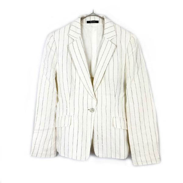 アクアスキュータム Aquascutum リネンジャケット ピンストライプ 