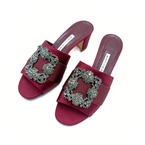 マノロブラニク MANOLO BLAHNIK サンダル ハンギシ チャンキーヒール