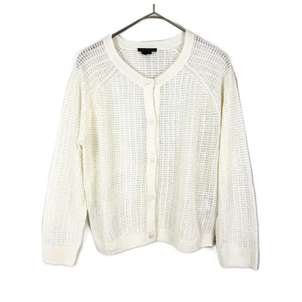 theory luxe アイボリー レース編みカーディガン セオリー Theory カーディガン レース編みリネンニット 透け感 可愛い