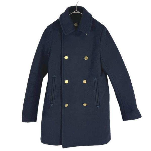 Drawer ドゥロワー ウールコート ネイビー 金ボタン ダブル 送料無料