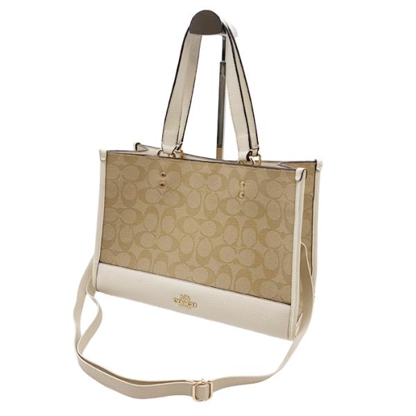 COACH コーチ シグネチャー ショルダーバッグ 2WAY ホワイト系 送料