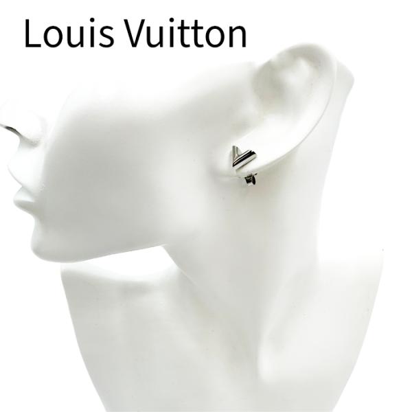 ルイヴィトン Louis Vuitton ピアス エセンシャルV シルバー LVロゴ 両