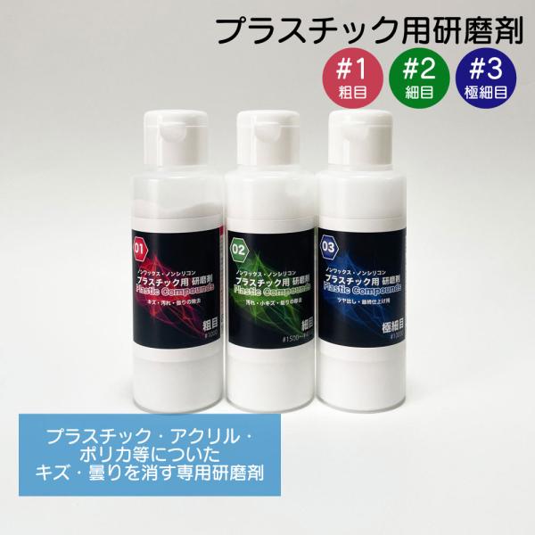 プラスチック磨き 研磨剤100g 3本 1 2 3 セット アクリル プラスチック ポリカ用 Pp123 100 お掃除ソムリエ ディーシー ラボ 通販 Yahoo ショッピング