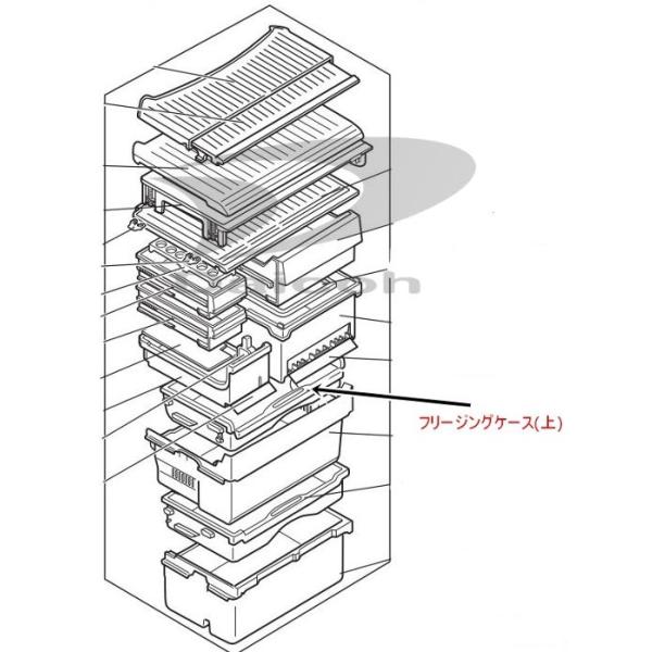三菱 その他・家電周辺 冷蔵庫【MR-JX55LW、MR-JX60W】用フリージングケース(上) M20WG1414