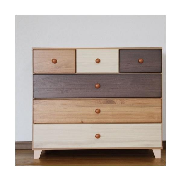 中村敬木工のチェスト 大川家具】チェスト 70cm幅5段 アベニール ナチュラル/ブラウン [中村