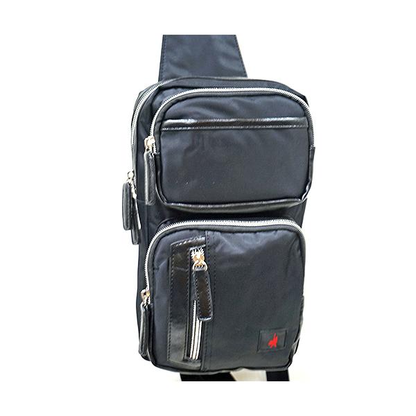 ゼノビア ボディーバッグ 縦型 前2ポケ/43044Z 黒 : DCM