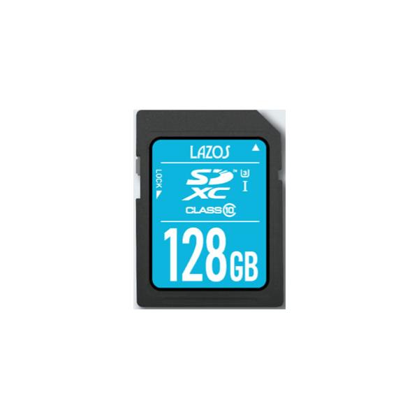 sdカード 128gb SDカード 128GB UHS-I U3 Class10 高速 メモリーカード クラス10 入学 卒業 SDXC LAZOS L-128SD10 SDMI対応 メール便送料無料