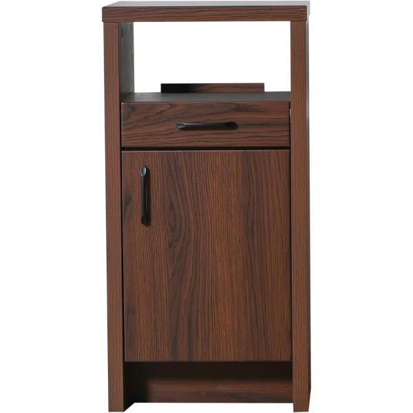 シンプルデザインのキャビネットはお部屋を選ばず電話台、FAX台として、さらにルーター収納やコンセントタップスペースがついて便利！【サイズ】幅45×奥行40×高さ90cm【素材】3Dシート（強化シート）【中国製】 【完成品】※取っ手の取り付け...