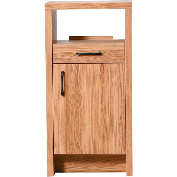 シンプルデザインのキャビネットはお部屋を選ばず電話台、FAX台として、さらにルーター収納やコンセントタップスペースがついて便利！【サイズ】幅45×奥行40×高さ90cm【素材】3Dシート（強化シート）【中国製】 【完成品】※取っ手の取り付け...