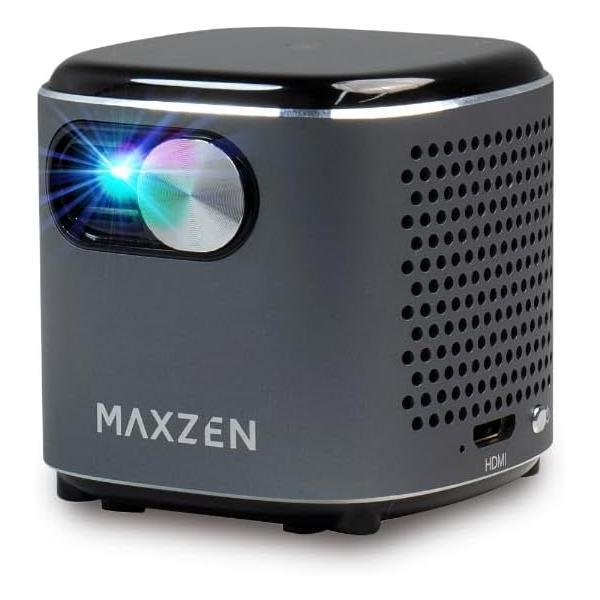 ポータブル プロジェクター MAXZEN 家庭用 4K対応 小型 ミニ コンパクト Wi-Fi2.4G/5G 3300ｍAh Bluetooth5.2 Android11 MP-D07HC-BK